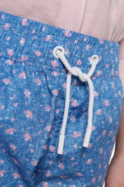 KIDS Light blue micro floral swim trunks