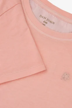 KIDS Pink basic t-shirt with embroidery