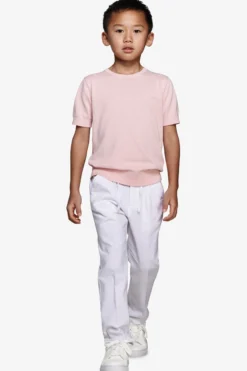 KIDS Pink brushed cotton crewneck sweater