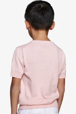 KIDS Pink brushed cotton crewneck sweater