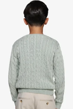 KIDS Sage braided crewneck sweater