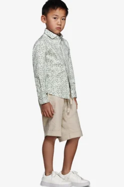 KIDS Sage floral pattern shirt