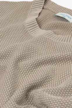 KIDS Taupe rice stitch crewneck sweater
