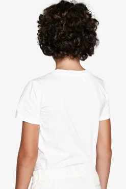 KIDS white basic t-shirt with pocket