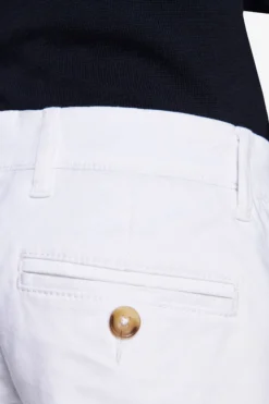 KIDS White cotton basic chino bermuda shorts