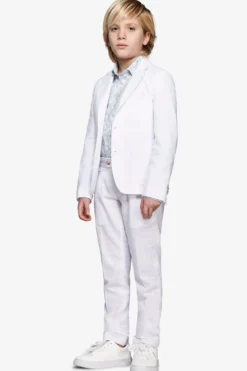 KIDS White linen blend blazer