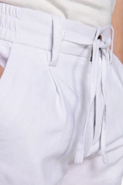 KIDS White linen blend drawstring pants
