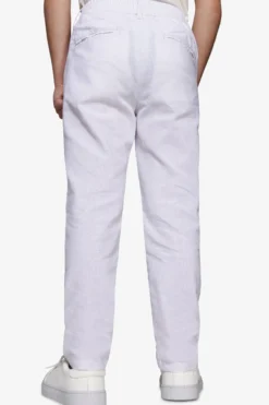 KIDS White linen blend drawstring pants