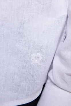 KIDS White relaxed linen blend shirt