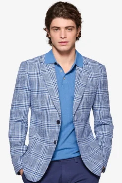 Light blue check blazer
