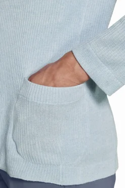 Light blue English rib knit blazer
