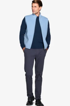 Light blue full zip down vest