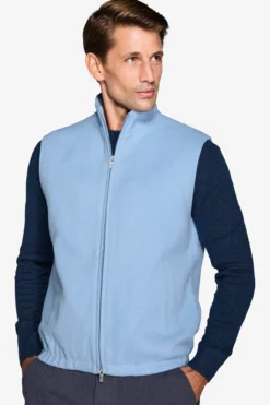 Light blue full zip down vest