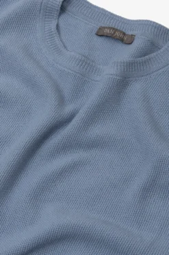 Light blue honeycomb knit t-shirt