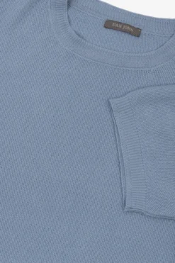 Light blue honeycomb knit t-shirt