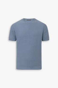 Light blue honeycomb knit t-shirt