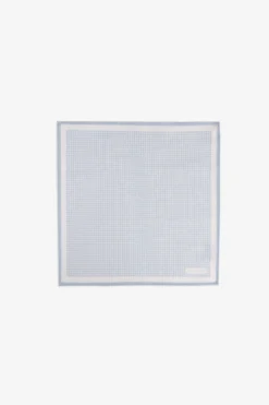 Light blue micro check pocket square