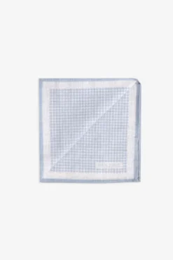 Light blue micro check pocket square