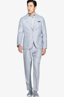 Light blue pinstripe suit blazer