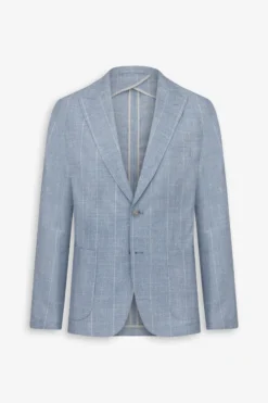 Light blue pinstripe suit blazer