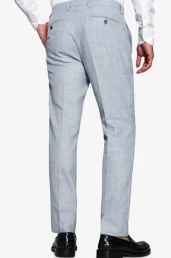 Light blue slub fabric trousers
