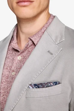 Light gray garment-dyed textured slim blazer