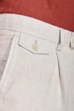 Light gray linen blend trousers