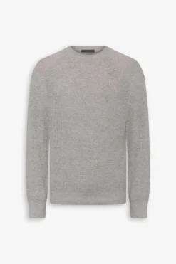 Light gray ribbed crewneck sweater