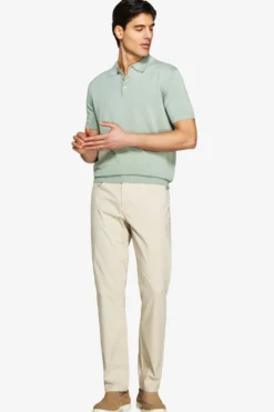 Light green knit polo shirt