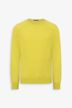 Lime fleece cut crewneck sweater