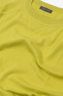Lime fleece cut crewneck sweater