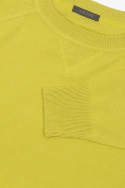 Lime fleece cut crewneck sweater
