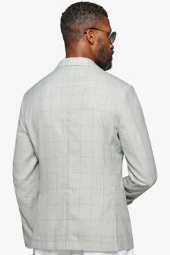 Mint check textured blazer