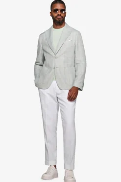 Mint check textured blazer