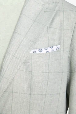 Mint check textured blazer
