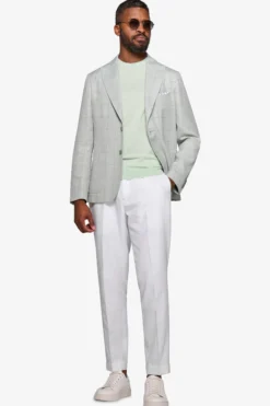 Mint check textured blazer