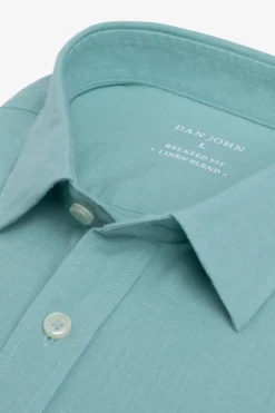 Mint linen blend shirt