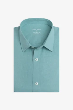 Mint linen blend shirt