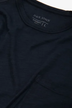 Navy crewneck t-shirt with chest pocket