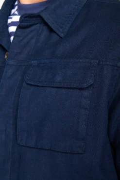 Navy linen blend overshirt