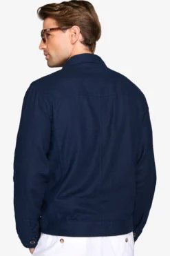 Navy linen blend overshirt