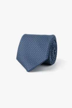 Navy micro-pattern tie