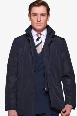 Navy Trench coat with bib
