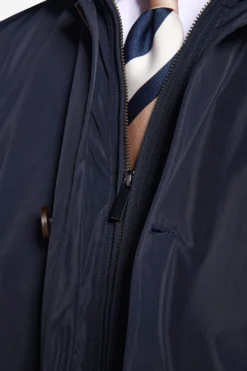 Navy Trench coat with bib