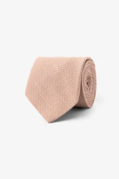 Orange micro Herringbone tie