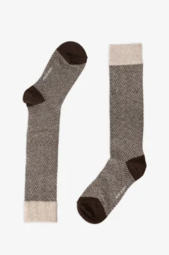 3-pack multi-pattern beige socks