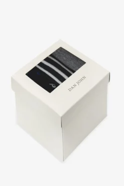 3-pack multi-pattern blue socks