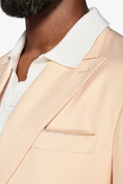 Peach Herringbone double-breasted blazer