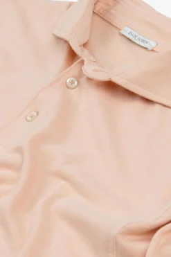 Peach jersey polo shirt