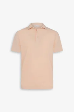 Peach jersey polo shirt
